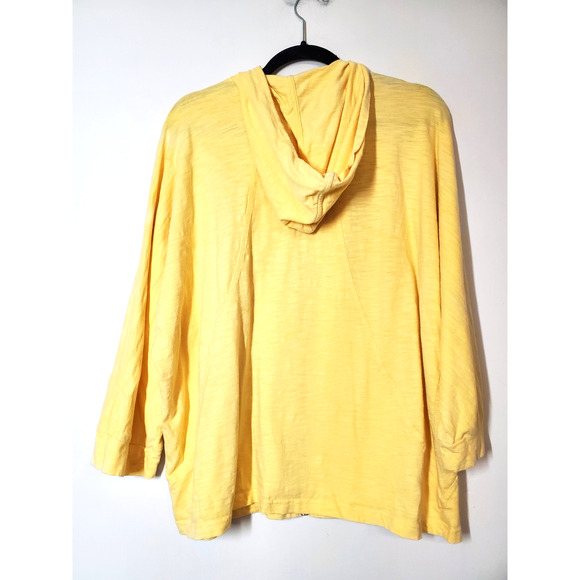 Chico's 3 Womens 16-18‎ Sweatshirt Hood 100% Cotton EMBROIDERED Yellow XL - Picture 3 of 8